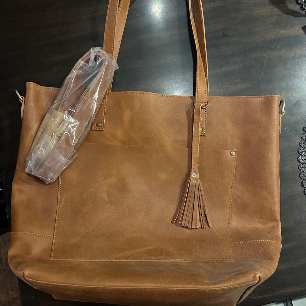 Large leather tote